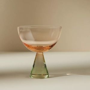 Anthropologie Ramona Coupe Glasses, Set of 2 (Peach) NEW